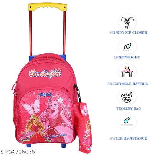 Indian Riders BARBLE Girl School Kids Bag 16 Inches- Queen Pink School Trolley bag ( 25 L) Waterproof Trolley (Multicolor, Pink, 25 L)