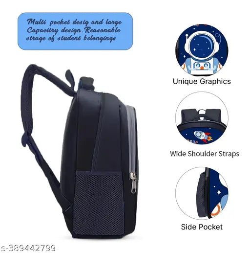 Polyester 26 L School Backpack With Pencil School Bag Class 1 to 8 Daypack(Blue_Galaxyy)