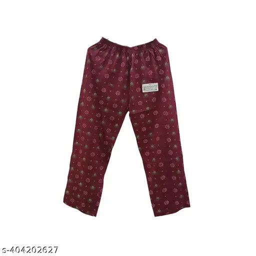 SSE 3 WOMEN AND GIRLS TRACK PANT LOWER PYJAMA COTTON PRINTED LOUNGE WEAR SOFT COTTON NIGHT WEAR PYJAMA MARRON, RED , BLUE