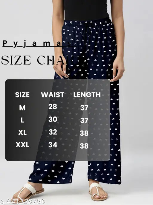 Women Navy Blue/Light Grey Pack Of 2 Printed Pure Cotton Pyjamas.pajamas.payzamas.Combo Pack Of 2