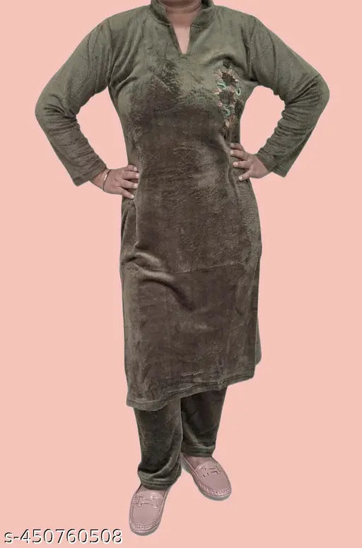 winter woollen kurta palazzo set