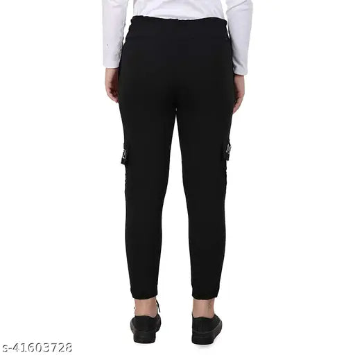 Comfy Feminine Women Stylish Latest Fashionable Ankle Length Printed Black Jogger Trouser/Pant XS-26, S-28, M-30,L-32,XL,34,XXL,36 & XXXL-38/40