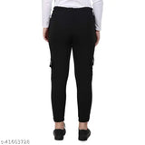 Comfy Feminine Women Stylish Latest Fashionable Ankle Length Printed Black Jogger Trouser/Pant XS-26, S-28, M-30,L-32,XL,34,XXL,36 & XXXL-38/40