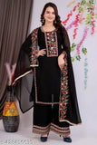 Women's Georgette Kurti With Palazzo and Dupatta Set