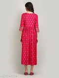 womens rayon printed long kurta