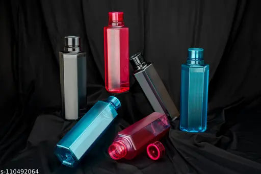 Plastic Water Bottle | Unbreakable and Hygienic | Perfect for staying hydrated at the school,college, work, gym and outdoor adventures Water Bottle | 1 Litre | Set of 6