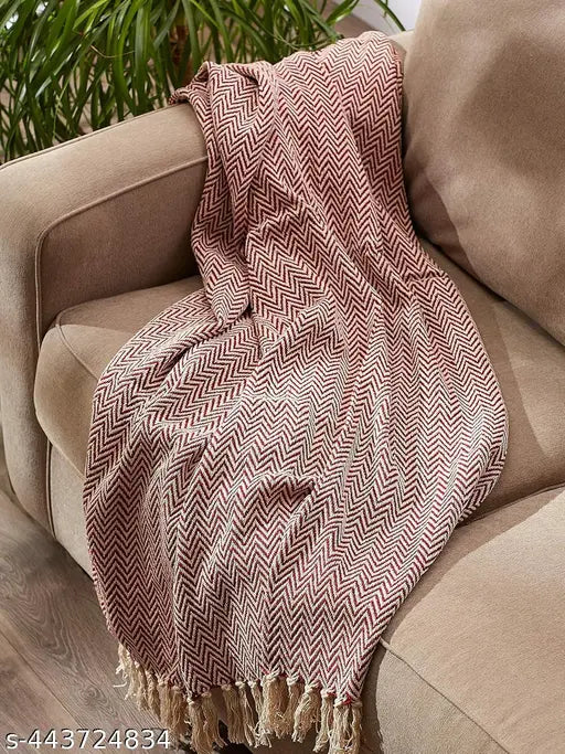 Stitch Weave 100% Cotton Throw Blanket for Couch | Soft | Plush | Warm and Cozy Throw Blanket, Single Layer, Perfect for Bed Couch and Sofa Chair ( Lavander, 50 x 60 Inches)