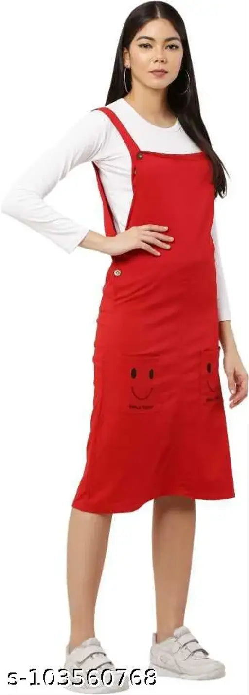 Cotton Lycra Dungaree Skirt with Top for Women Jumpsuits