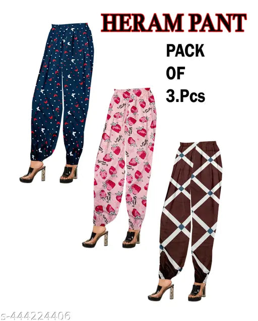 WOMENS PRINTED HERAM PANT (PACK OF 3)