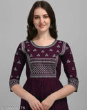 Maroon Rayon Cotton Kurti