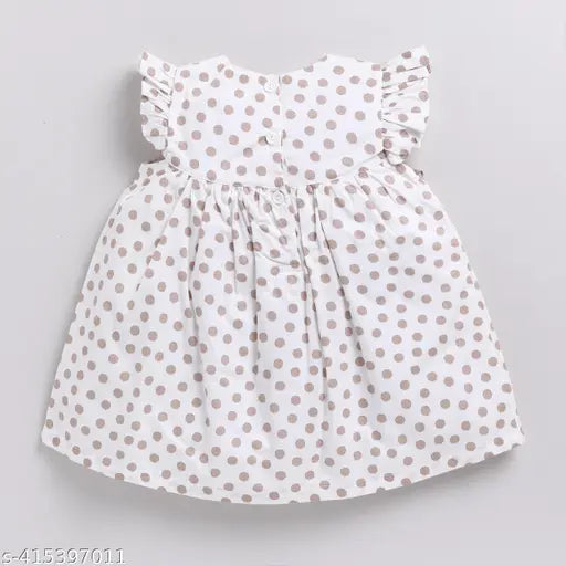 Snuggly Monkey White Polka Dot Frock with Hairband