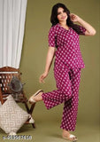 Trendy Comfortable Night Suit For Girls And WOMEN RAYON PRINTES NIGHTSUIT AND COORD SET SLEEPWEAR WOMENS CO-ORD SET - NIGHTSUITE COMBO + PACK OF 2PCS +NIGHTDRESS + TOP AND PAYJAMA SET FOR WOMENS AND GIRLS