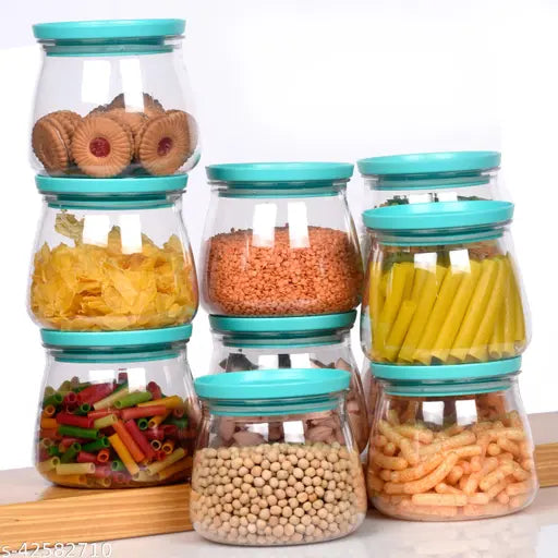 Plastic Handy & Mataka 900ML CONTAINER Storage Jar & Container Plastic Cereal Dispenser, Air Tight, Grocery Container, Fridge Container,Tea Coffee & Sugar Container, Spice Container (BLUE, Pack of 10)