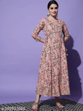 Women's Fabulous Trendy Printed Anarkali Kurta Gota Work with Styles Back Design