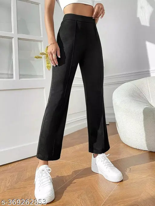 ST Fashion Woman's Solid Bell Bottoms Pretty Partywear Woman Trouser & Pants