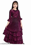 New Stylish Ethnic Grown Dress Just Looking Like A,Purple/Wow