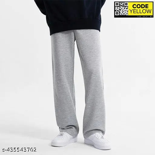 Men's and Women Super Combed Cotton Rich Slim Fit Trackpants Grey Pack of 1