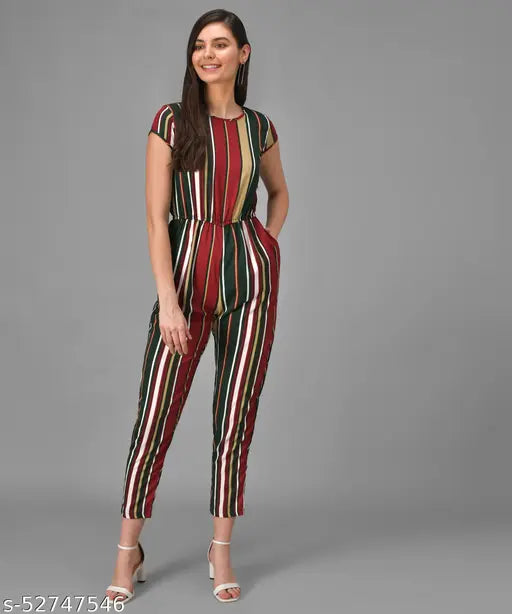 Vivient Women Multicolour Stripe Casual Jumpsuits