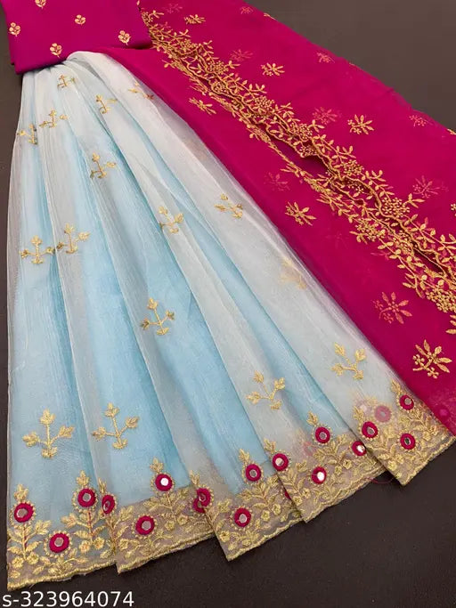 MIRROR AND EMBROIDERY WORK FANCY LEHENGA CHOLI