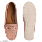 Women's Synthetic Leather Ankle Pink Women Comfortable Slip On Flat Loafer Ballet; Casual and Formal Footwear