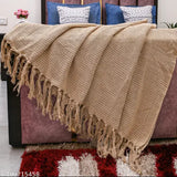 Serene Beige Sofa Throw Blanket 100% Cotton( 150cm x 125cm) 50"x60"