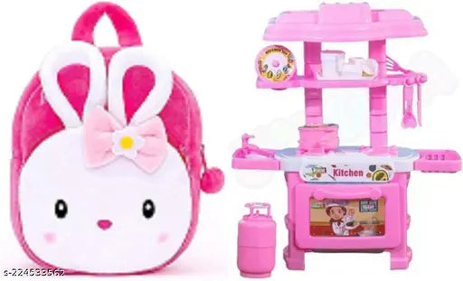 Kids Plastic Kitchen Set & bag for Girls