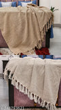 INTERIOR QUOTIENT Beige Sofa Throw combo pack of 2