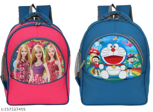 TORMEC Barbie & Doraemon Combo 2 piece For Nursery (LKG/UKG/1st std) school bag Waterproof School Bag