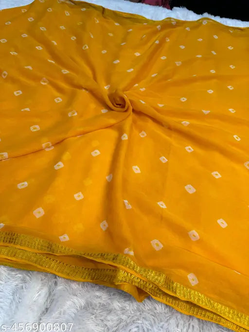 Chiffon Bandhani Hand Dye Saree