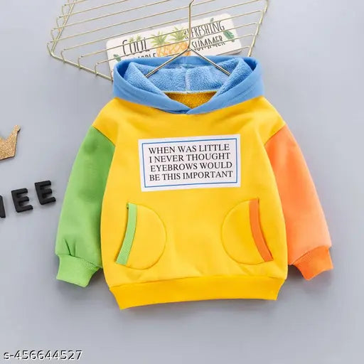 Kids Unisex Winterwear Hoodie sweatshirt multicolor