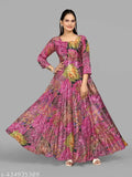 Women's Digital Floral Print Stylish Floor Length Anarkali Gown