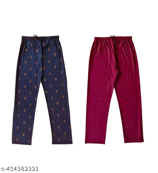 Women Printed Cotton Pyjamas and Lounge Pants Pack of 2