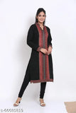 FASHIONABLE STRAIGHT WOOLEN KURTI PARTY WEAR LONG SLEEVES