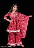 Chandrawat Printed kurti sharara set with dupatta for women