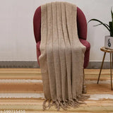 Serene Beige Sofa Throw Blanket 100% Cotton( 150cm x 125cm) 50"x60"