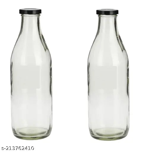 Somil Stylish Kitchen Storage & Serving Glass Bottle With Metal Lid, 1000, Pack Of 3