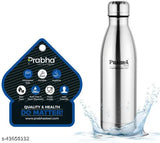 Royal Silver Single Wall Steel Fridge Water Bottle Office College School Kids 1300ml Set of 4