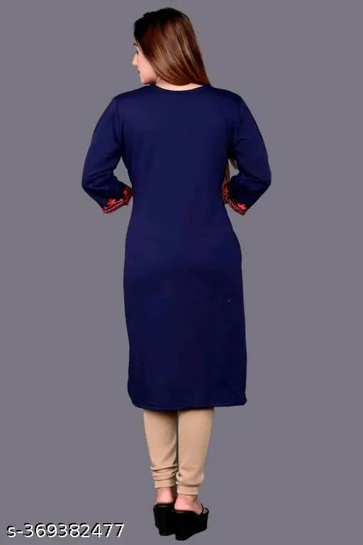 New look Woolen Kurti in Navy Blue Color