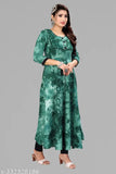 Long Dori Patched Designer Green Anarkali Full Ghera Kurti