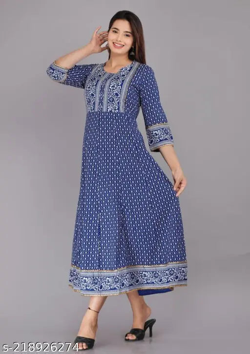 SUPER HIT ROYAL BLUE PRINTED KURTIS