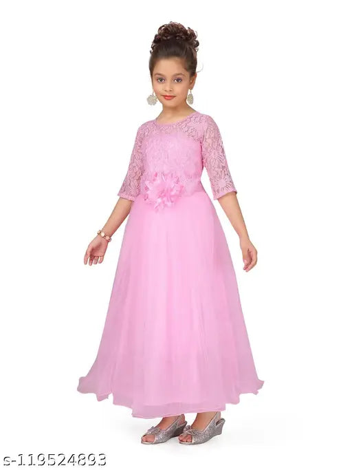 Aarika Girl's Lavendar Frocks & Dresses