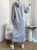 SUPER STYLISH AIRPORT LOOK LONG HOODIE DRESS/NIGHTWEAR FOR WINTERS