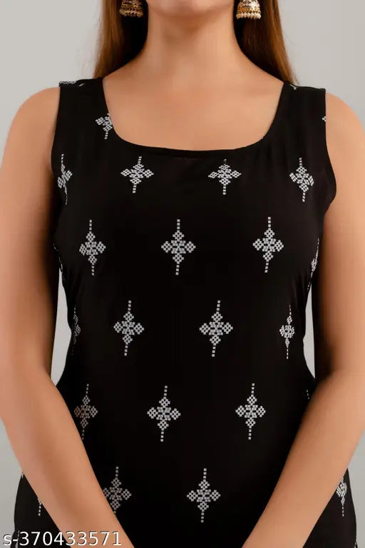 Women's Printed Straight Sleeveless Kurti