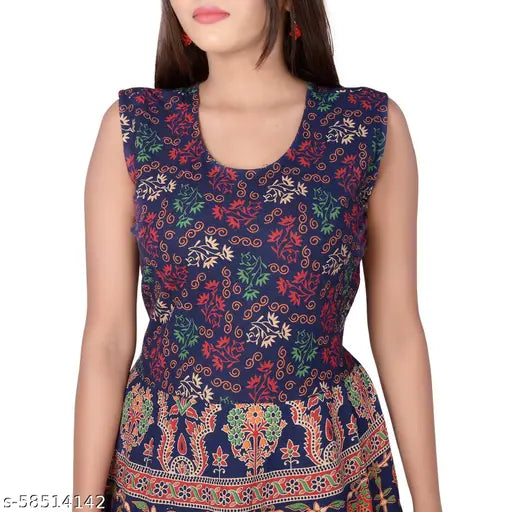 SUR FASHION 100% COTTON PRINTED MIDDI KURTI