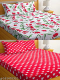 Bedsheets 3d printed Combo Pack of 2 King Size Bedsheets with 4 Pillow covers