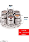 DARAZ Multipurpose Stainless Steel Masala Dabba /Masala Box / Spice Box / Spice Jar / Mukhwas Dani / Condiments Box/ Condiments Jar / Dry Fruits Box / Dry Fruits Jar with Spoons and Stylish Wire Stand Set of 7