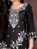 Women 100% Viscose Rayon Fabric Embroidered Kurta Set