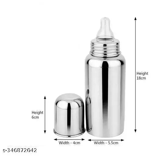 Cleo Max Baby Feeding Bottle Stainless Steel for Kids Steel Feeding Bottle for Milk.Zero Percent Plastic No Leakage with Internal(pack of two item)