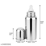 Cleo Max Baby Feeding Bottle Stainless Steel for Kids Steel Feeding Bottle for Milk.Zero Percent Plastic No Leakage with Internal(pack of two item)