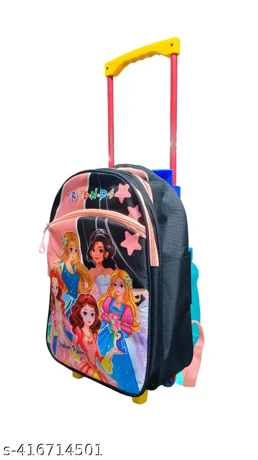 Indian Riders GORGEOUS girl School Kids Trolly Bag - (16 Inches)- Queen Friends peach ( 30 L) Waterproof Trolley (peach, 40 L)